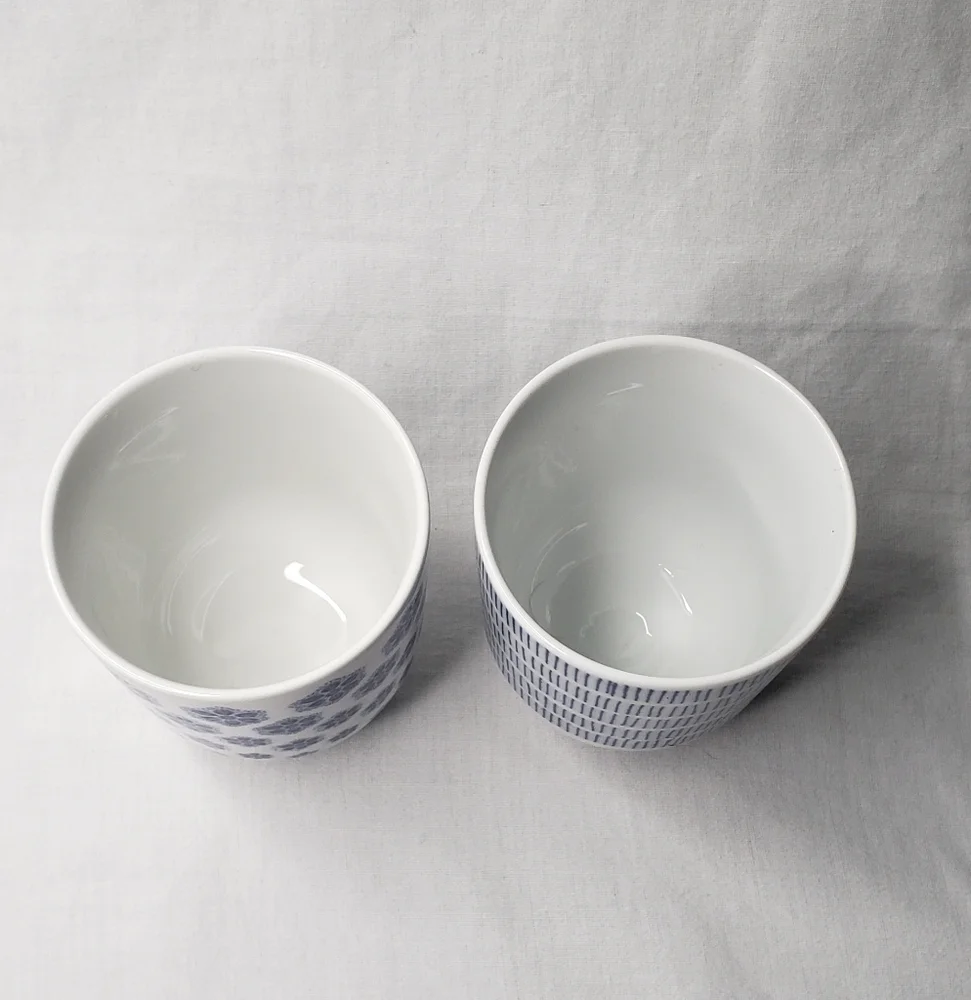 IKEA 365 New Cork Coasters + Blue Patterned Mugs Set